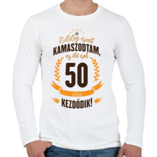 PRINTFASHION kamasz-50-brown-orange - Férfi hosszú ujjú póló - Fehér férfi póló