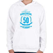 PRINTFASHION kamasz-50-cyan - Gyerek kapucnis pulóver - Fehér gyerek pulóver, kardigán
