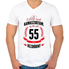 PRINTFASHION kamasz-55-black-red - Férfi V-nyakú póló - Fehér