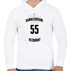 PRINTFASHION kamasz-55-black-white - Férfi kapucnis pulóver - Fehér