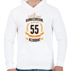 PRINTFASHION kamasz-55-brown-orange - Férfi kapucnis pulóver - Fehér