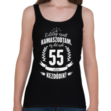 PRINTFASHION kamasz-55-white - Női atléta - Fekete női trikó