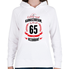 PRINTFASHION kamasz-65-black-red - Női kapucnis pulóver - Fehér női pulóver, kardigán