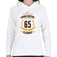 PRINTFASHION kamasz-65-brown-orange - Női kapucnis pulóver - Fehér női pulóver, kardigán