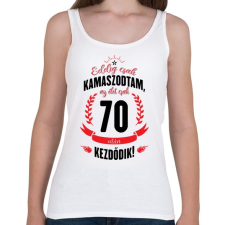 PRINTFASHION kamasz-70-black-red - Női atléta - Fehér női trikó