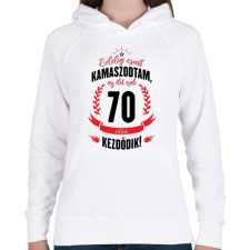 PRINTFASHION kamasz-70-black-red - Női kapucnis pulóver - Fehér női pulóver, kardigán