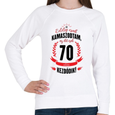 PRINTFASHION kamasz-70-black-red - Női pulóver - Fehér női pulóver, kardigán