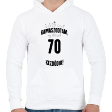 PRINTFASHION kamasz-70-black-white - Férfi kapucnis pulóver - Fehér