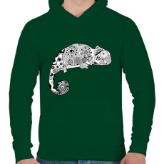 PRINTFASHION Kamé Leon - Férfi kapucnis pulóver - Sötétzöld