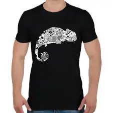 PRINTFASHION Kamé Leon - Férfi póló - Fekete férfi póló