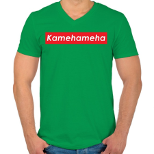 PRINTFASHION Kamehameha - Férfi V-nyakú póló - Zöld férfi póló