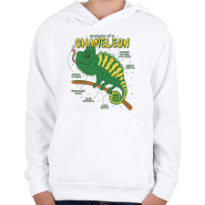 PRINTFASHION Kaméleon anatómia - Gyerek kapucnis pulóver - Fehér gyerek pulóver, kardigán