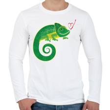 PRINTFASHION Kaméleon - Férfi hosszú ujjú póló - Fehér férfi póló