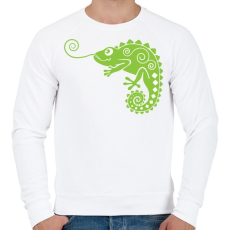 PRINTFASHION Kaméleon - Férfi pulóver - Fehér