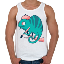 PRINTFASHION Kaméleon Picasso - Férfi atléta - Fehér atléta, trikó