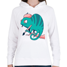 PRINTFASHION Kaméleon Picasso - Női kapucnis pulóver - Fehér