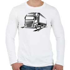 PRINTFASHION Kamion - Férfi hosszú ujjú póló - Fehér férfi póló