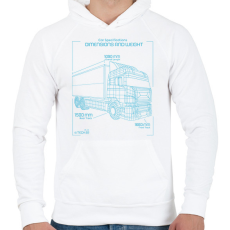 PRINTFASHION Kamion - Férfi kapucnis pulóver - Fehér