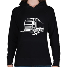 PRINTFASHION Kamion  - Női kapucnis pulóver - Fekete női pulóver, kardigán