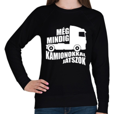 PRINTFASHION Kamionokkal Játszok - Női pulóver - Fekete női pulóver, kardigán