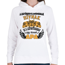 PRINTFASHION Kamionos apa - Női kapucnis pulóver - Fehér női pulóver, kardigán