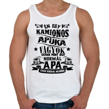 PRINTFASHION Kamionos Apuka - Férfi atléta - Fehér atléta, trikó