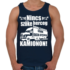 PRINTFASHION Kamionos Fehér - Férfi atléta - Sötétkék