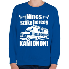 PRINTFASHION Kamionos Fehér - Gyerek pulóver - Királykék