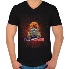 PRINTFASHION KAMIONOS - Férfi V-nyakú póló - Fekete férfi póló