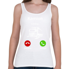 PRINTFASHION Kamionos Hívás - Női atléta - Fehér női trikó