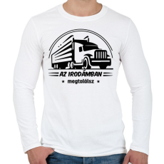 PRINTFASHION Kamionos iroda - Férfi hosszú ujjú póló - Fehér