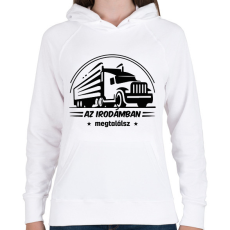 PRINTFASHION Kamionos iroda - Női kapucnis pulóver - Fehér