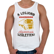 PRINTFASHION Kamionos szülinapja július színes - Férfi atléta - Fehér atléta, trikó