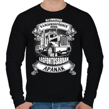 PRINTFASHION Kamionsofőr apa - Férfi pulóver - Fekete férfi pulóver, kardigán