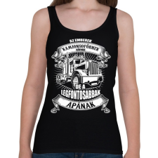 PRINTFASHION Kamionsofőr apa - Női atléta - Fekete női trikó