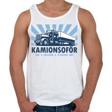 PRINTFASHION Kamionsofőr - a legjobb a világon - Férfi atléta - Fehér