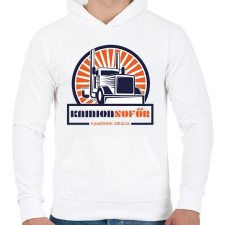 PRINTFASHION Kamionsofőr - Kamionok királya - Férfi kapucnis pulóver - Fehér női pulóver, kardigán