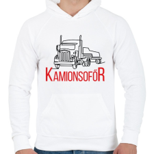 PRINTFASHION Kamionsofőr - Vonalas - Férfi kapucnis pulóver - Fehér női pulóver, kardigán