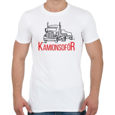 PRINTFASHION Kamionsofőr - Vonalas - Férfi póló - Fehér férfi póló