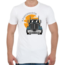 PRINTFASHION Kamionsofőrös minta - Férfi póló - Fehér férfi póló