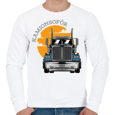 PRINTFASHION Kamionsofőrös minta - Férfi pulóver - Fehér