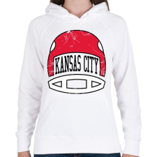 PRINTFASHION Kansas city - Női kapucnis pulóver - Fehér női pulóver, kardigán