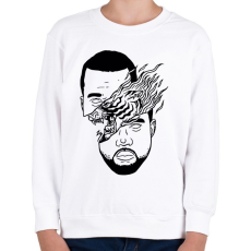 PRINTFASHION Kanye West - Gyerek pulóver - Fehér