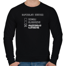 PRINTFASHION Kapcsolati státusz: Elátkozott  - Férfi pulóver - Fekete