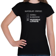 PRINTFASHION Kapcsolati státusz: Elátkozott  - Női póló - Fekete