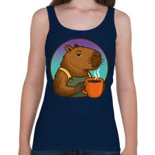 PRINTFASHION Kapibara barista - Női atléta - Sötétkék női trikó