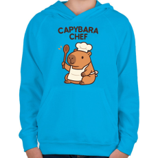 PRINTFASHION Kapibara séf - Gyerek kapucnis pulóver - Azúrkék