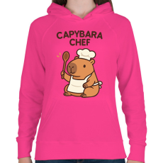 PRINTFASHION Kapibara séf - Női kapucnis pulóver - Fukszia
