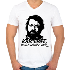 PRINTFASHION Kár érte, kiváló ügynök volt - Férfi V-nyakú póló - Fehér