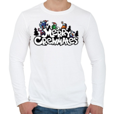 PRINTFASHION Karácsoniy among us meme - merry crewmates - Férfi hosszú ujjú póló - Fehér férfi póló